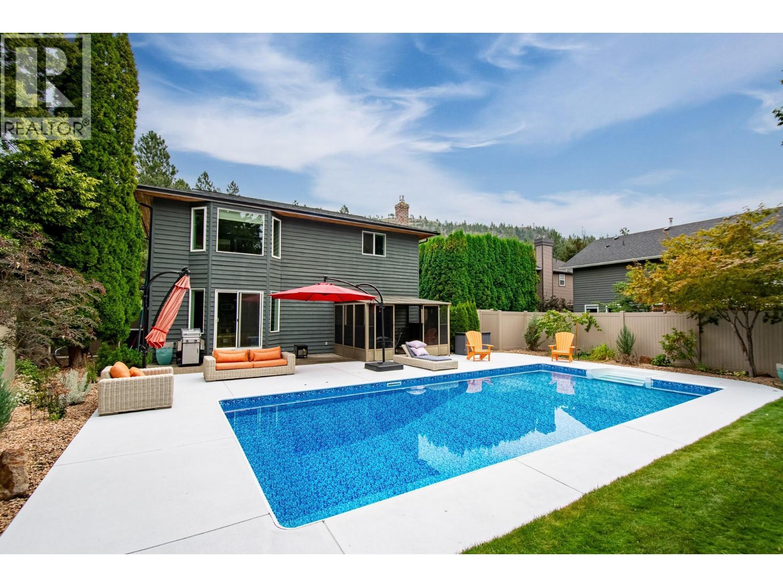 2651 Evergreen Drive, Penticton, BC - Outdoor With In Ground Pool With Backyard