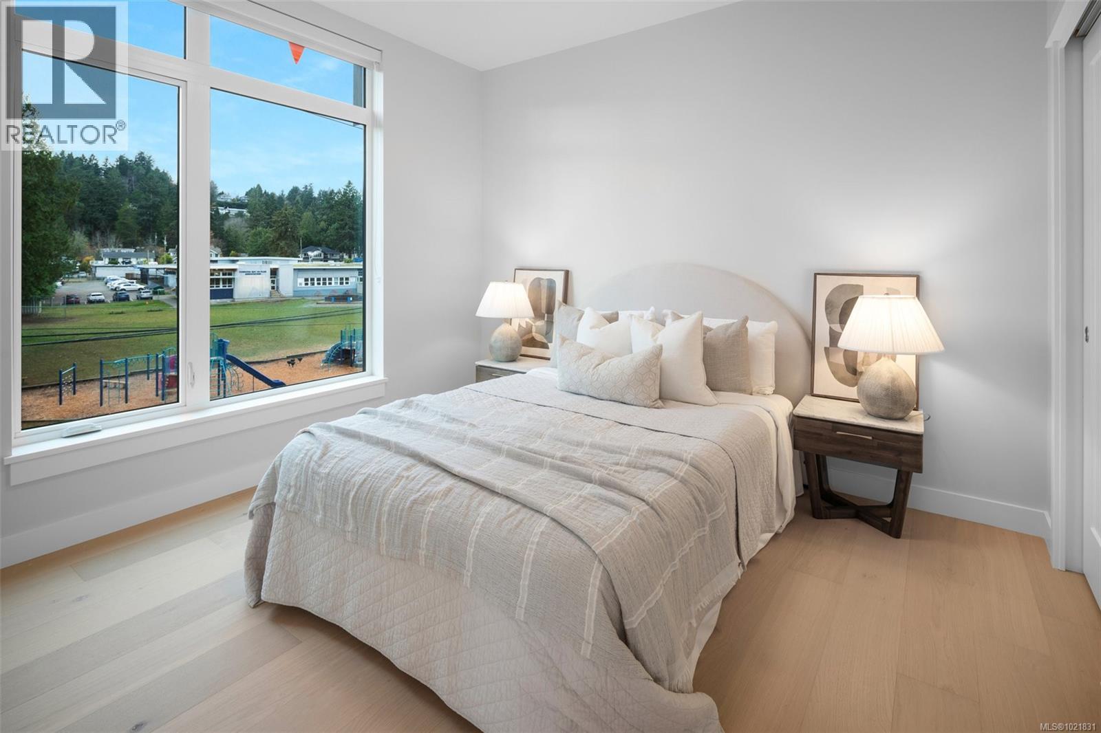 Show suite image used for finishings reference. Layout differs in the listed unit. - 206 5229 Cordova Bay Rd, Saanich, BC - Indoor Photo Showing Bedroom