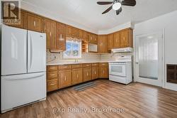 Kitchen with side door -