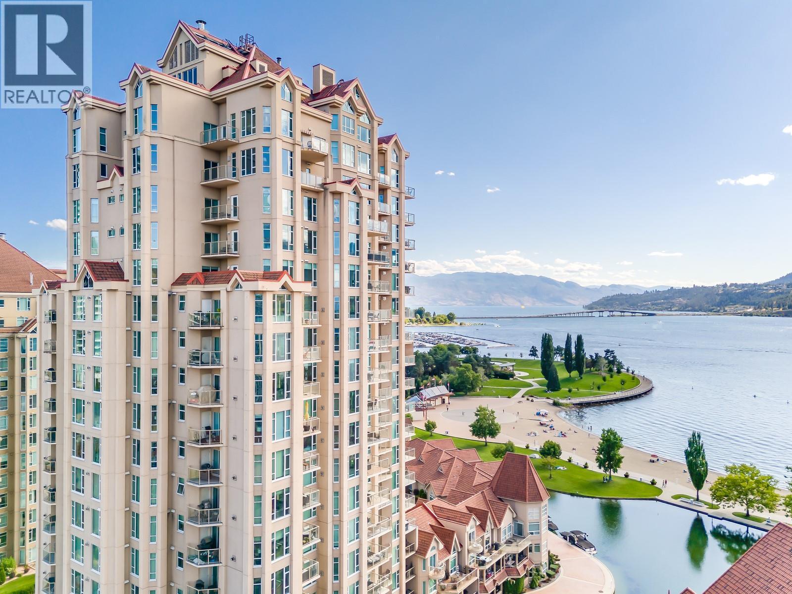 1128 Sunset Drive Unit# 803, Kelowna, BC - Outdoor With Body Of Water With Facade