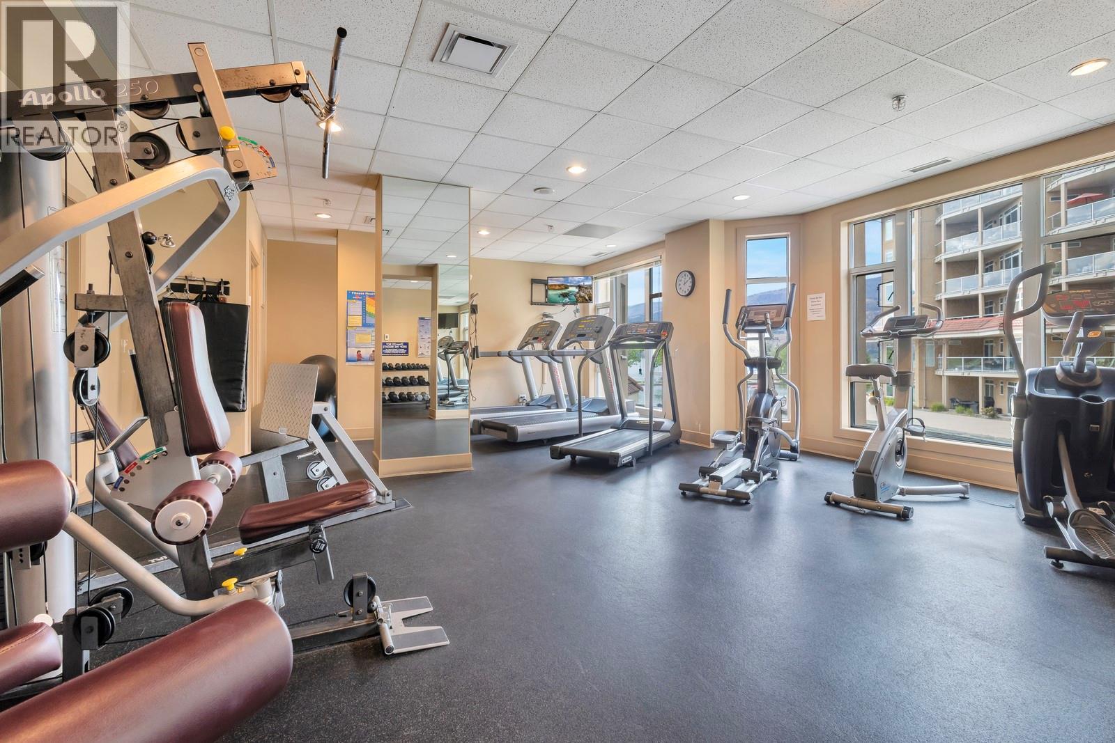 Fitness Centre -- 2nd Level - 1128 Sunset Drive Unit# 803, Kelowna, BC - Indoor Photo Showing Gym Room