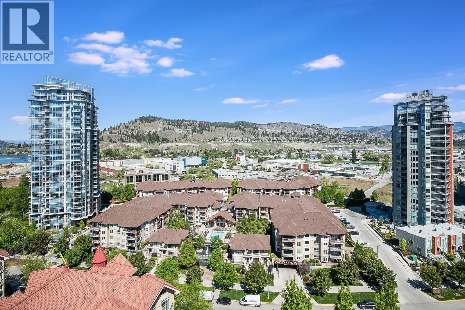 Views of Knox Mountain From Second Patio - 1128 Sunset Drive Unit# 803, Kelowna, BC - Outdoor With View