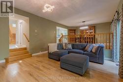 Sunken Living room with gas fireplace. -