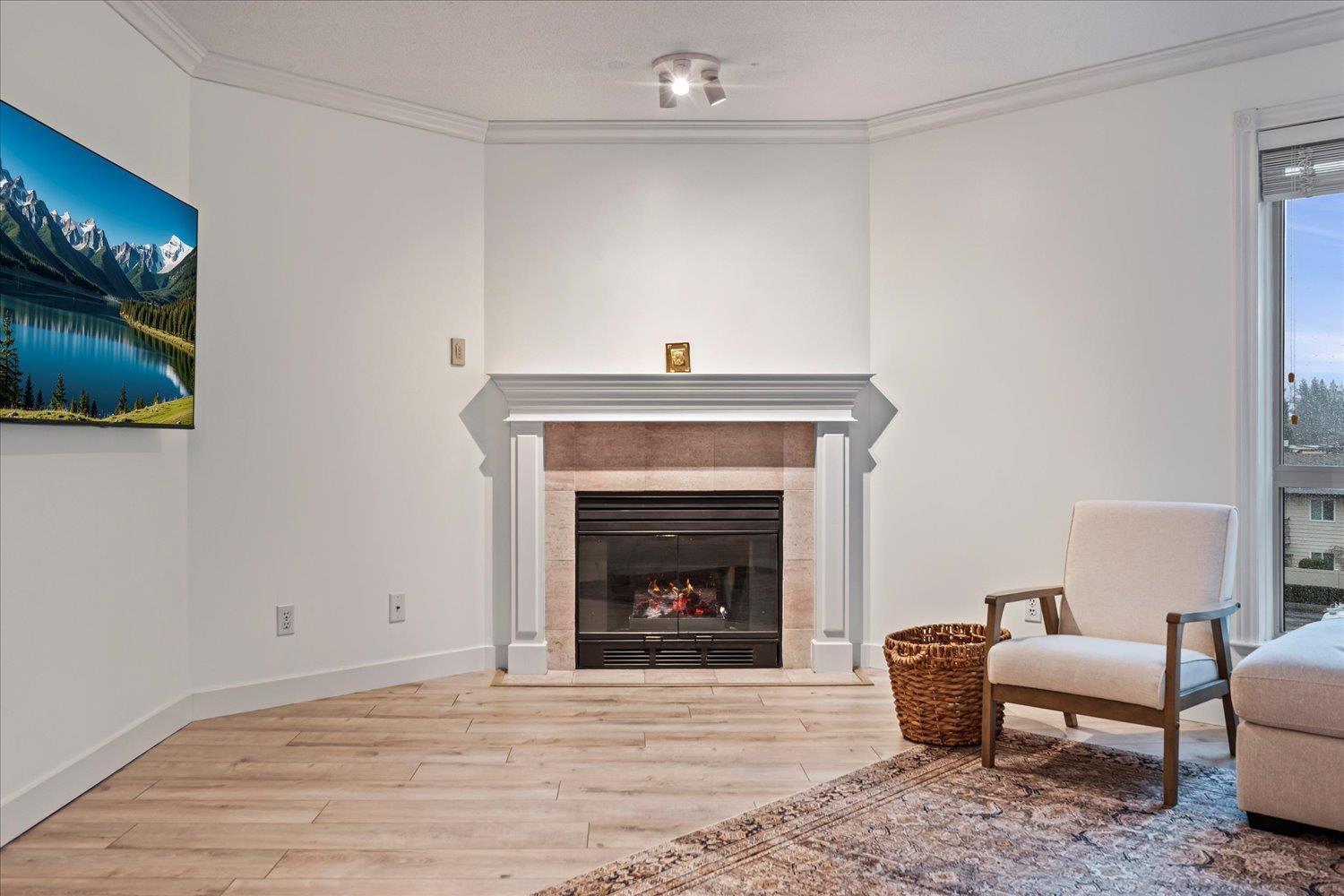 301 2575 Ware Street, Abbotsford, BC - Indoor Photo Showing Living Room With Fireplace