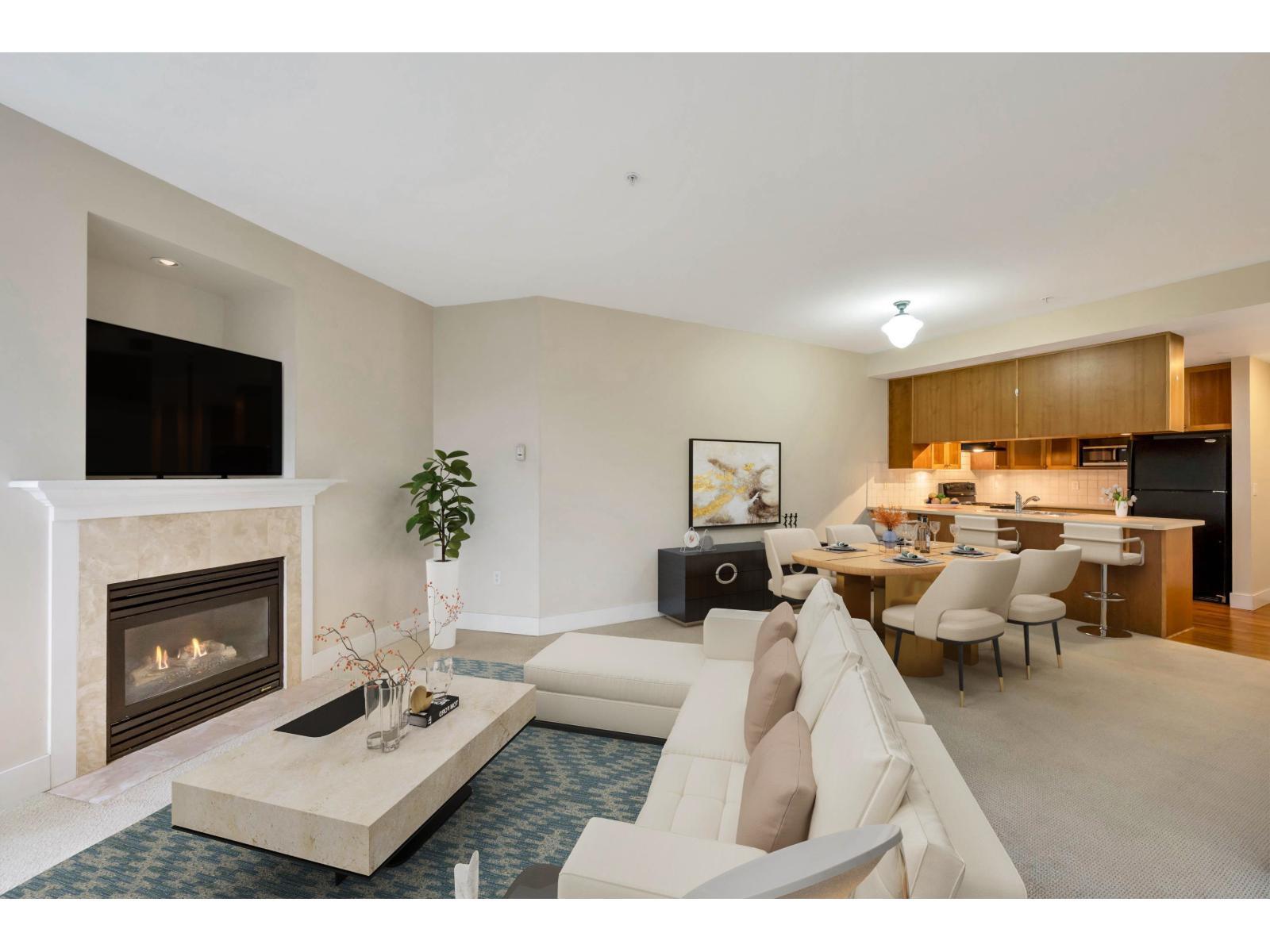 304 15392 16A Avenue, Surrey, BC - Indoor Photo Showing Living Room With Fireplace