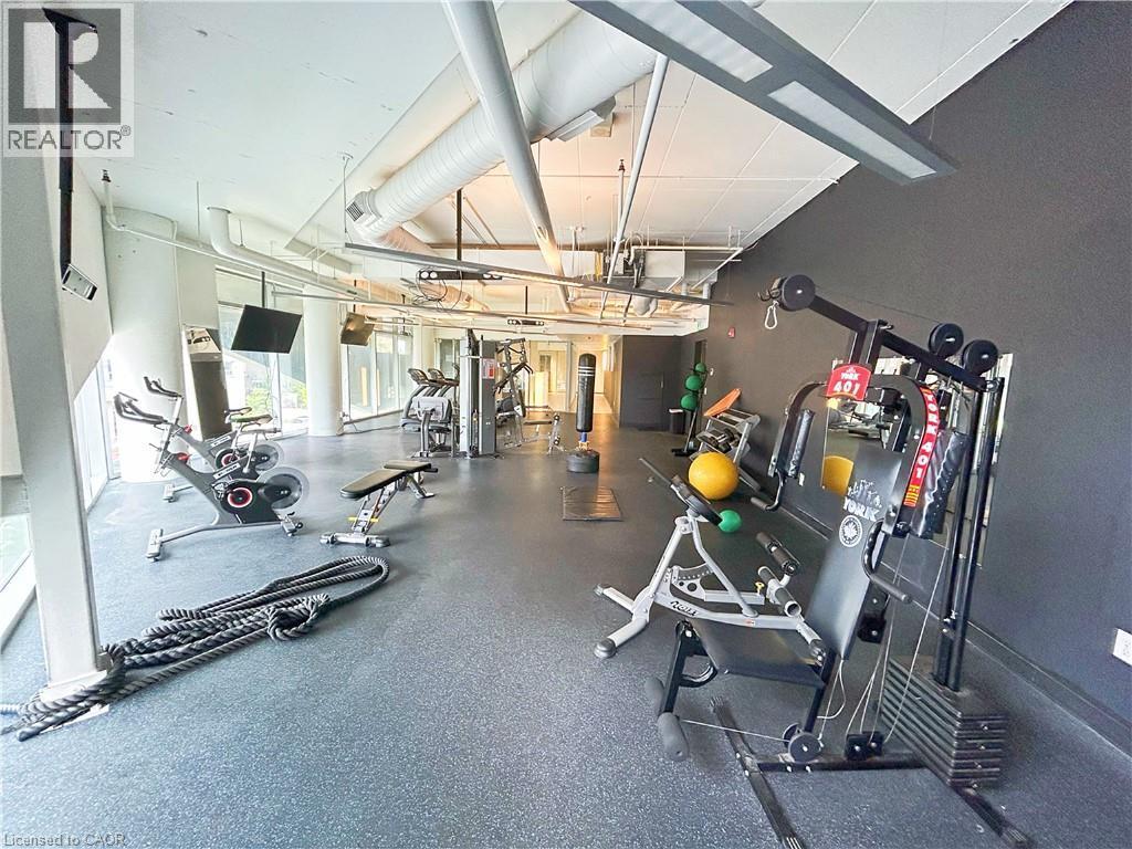 View of exercise room - 158 King Street N Unit# 1504, Waterloo, ON - Indoor Photo Showing Gym Room