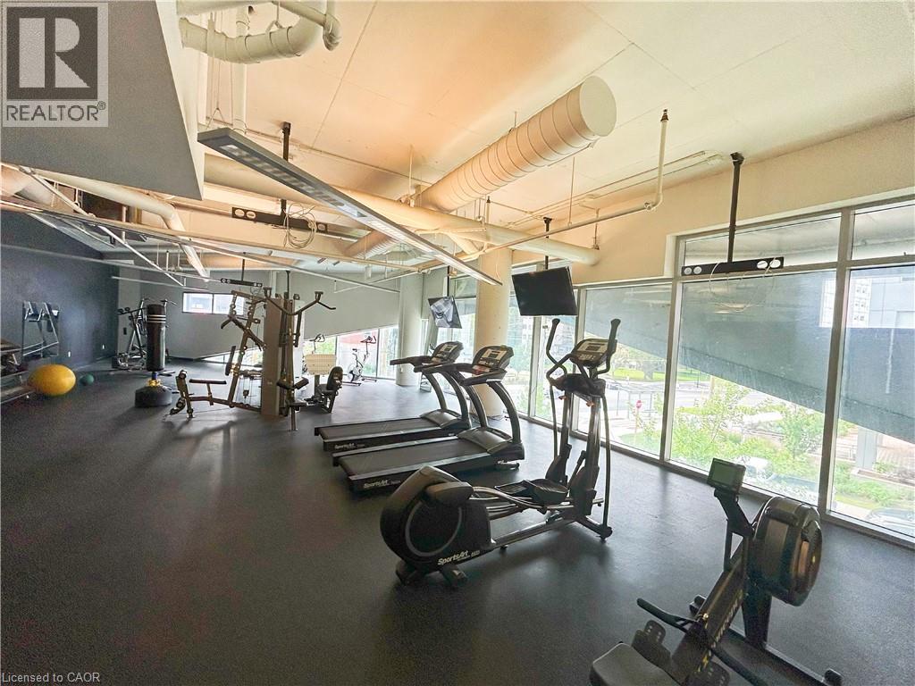 View of exercise room - 158 King Street N Unit# 1504, Waterloo, ON - Indoor Photo Showing Gym Room