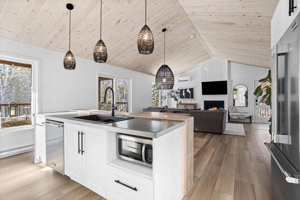 Vue d'ensemble - 4701 - 4703 Rue Du Gai-Luron, Sainte-Adèle, QC - Indoor Photo Showing Kitchen With Double Sink With Upgraded Kitchen