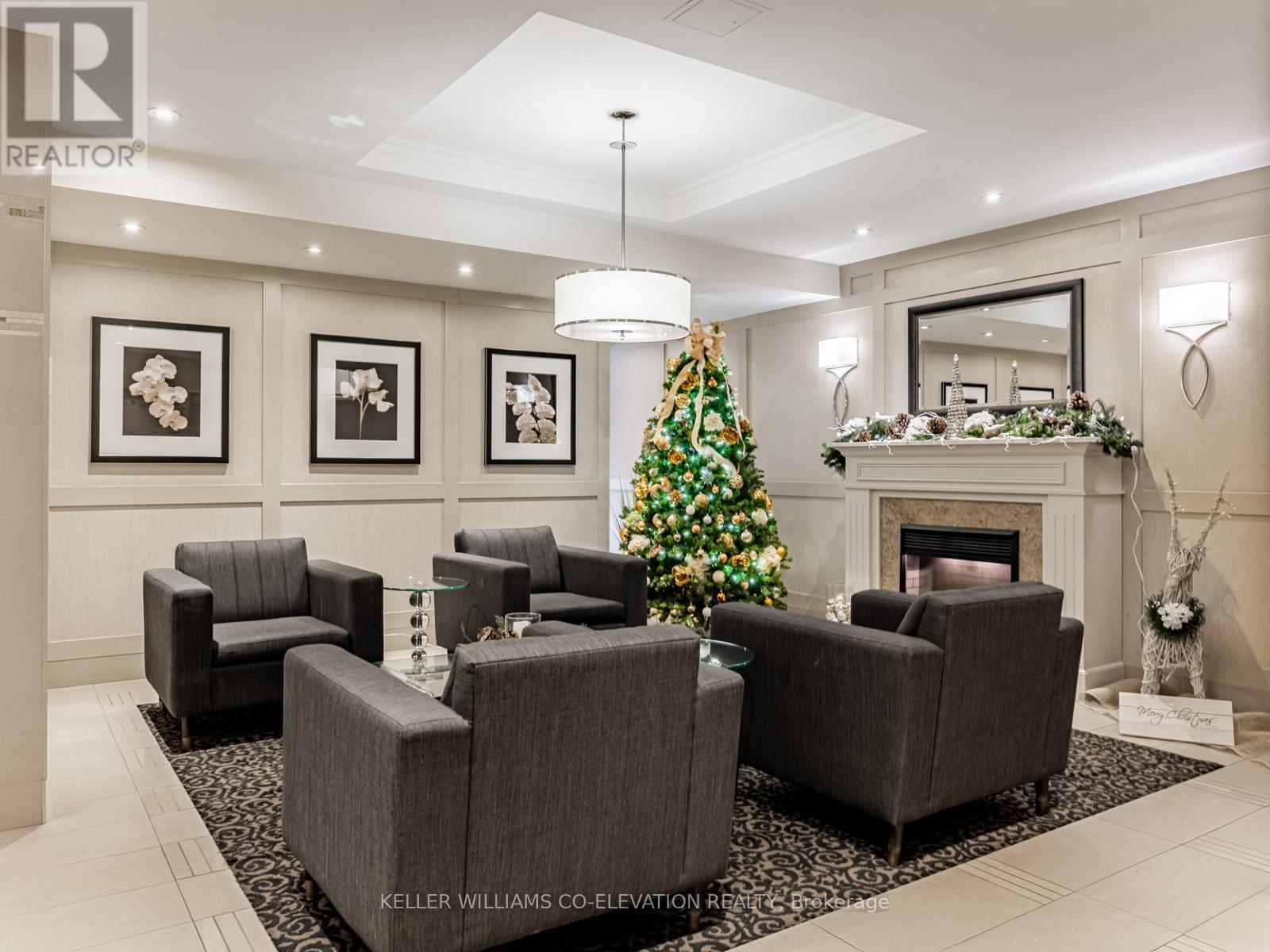 Stylish & Sophisticated Lobby - 709 - 240 Scarlett Road, Toronto, ON - Indoor With Fireplace