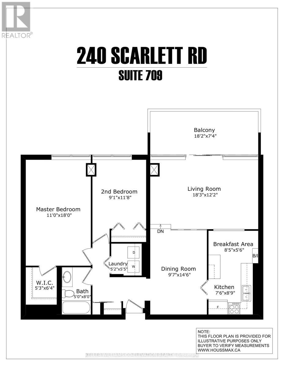 Floor Plan 1,135 + 147 Balcony = 1,282 Total Sq Ft - 709 - 240 Scarlett Road, Toronto, ON - Other
