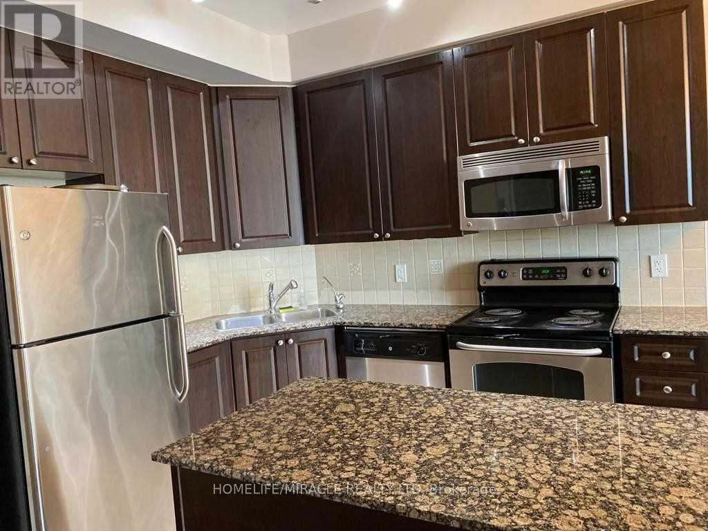 407 - 225 Webb Drive, Mississauga, ON - Indoor Photo Showing Kitchen With Stainless Steel Kitchen With Double Sink