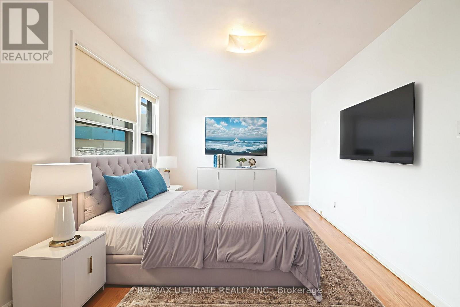 VIRTUALLY STAGED PRIMARY BEDROOM - 2 Egan Avenue, Toronto, ON - Indoor Photo Showing Bedroom