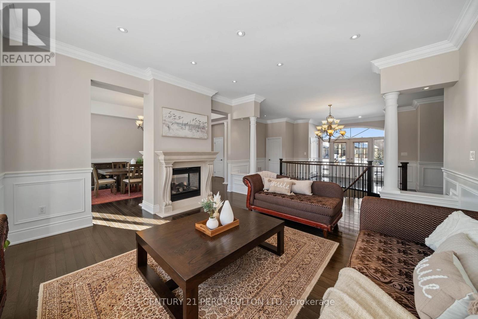 5121 Tom Thomson Court, Pickering, ON - Indoor Photo Showing Living Room With Fireplace
