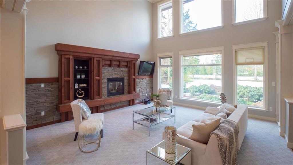 3689 159A Street, Surrey, BC - Indoor Photo Showing Living Room With Fireplace