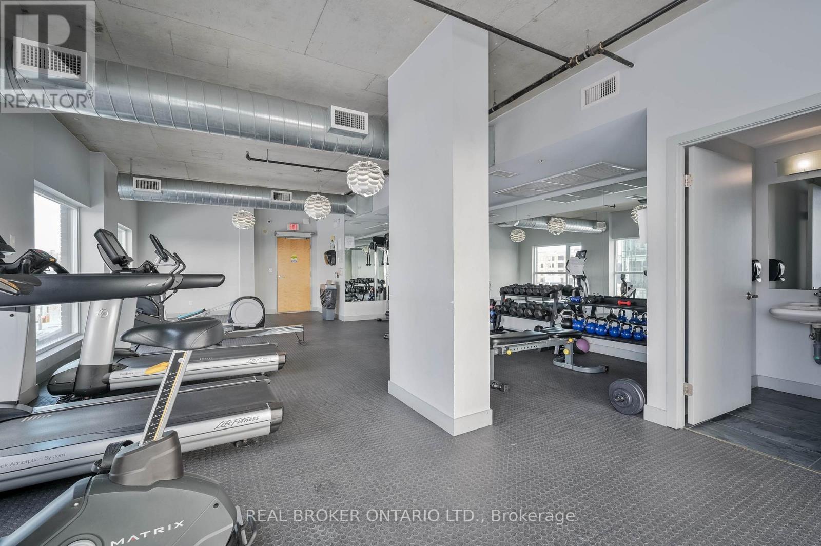 203 - 1 Victoria Street S, Kitchener, ON - Indoor Photo Showing Gym Room