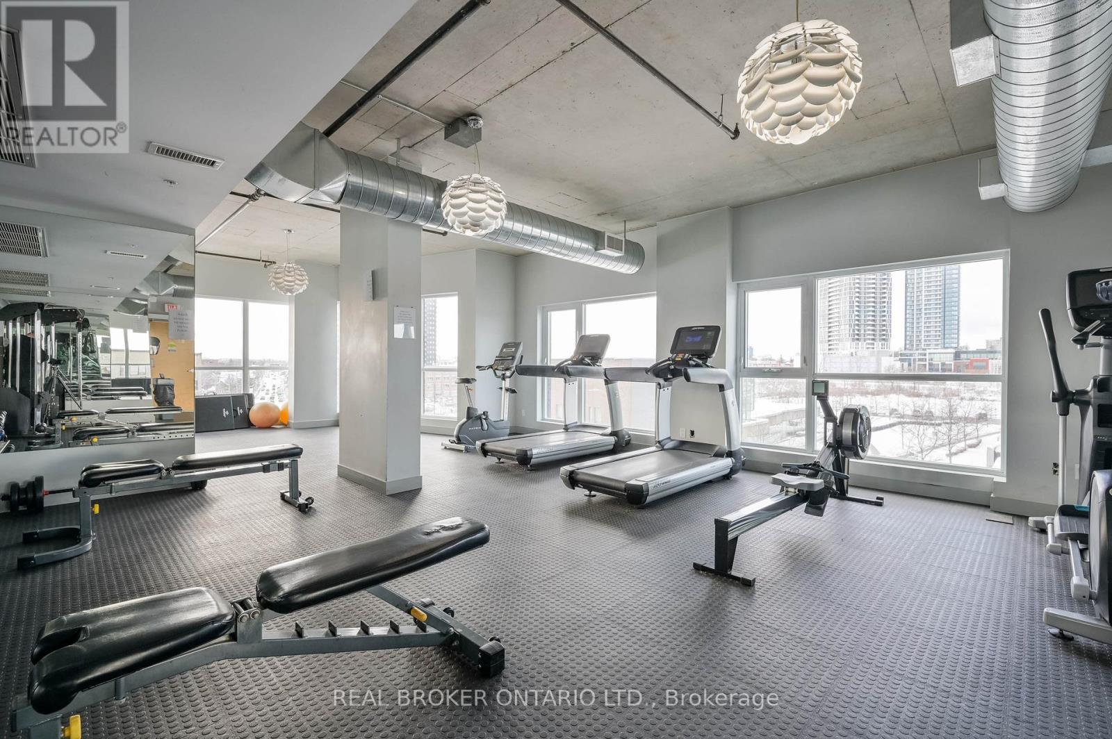 203 - 1 Victoria Street S, Kitchener, ON - Indoor Photo Showing Gym Room