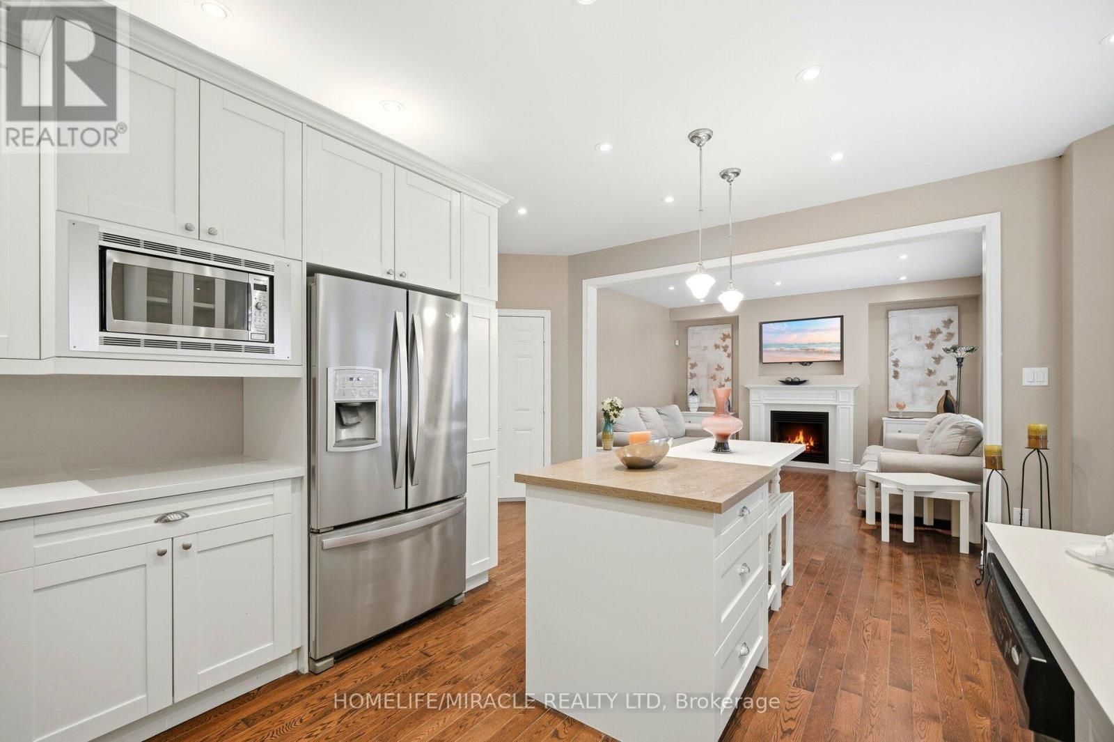 3 Galea Drive, Ajax, ON - Indoor Photo Showing Kitchen With Fireplace
