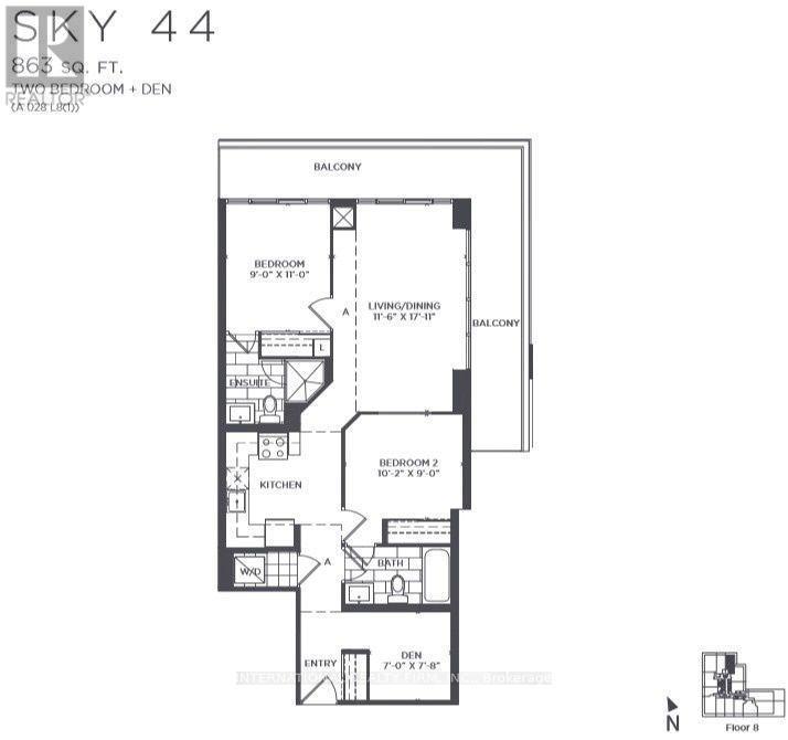 Floor Plan Note: Bedroom Number 2 Window - 816 - 30 Shore Breeze Drive, Toronto, ON - Other