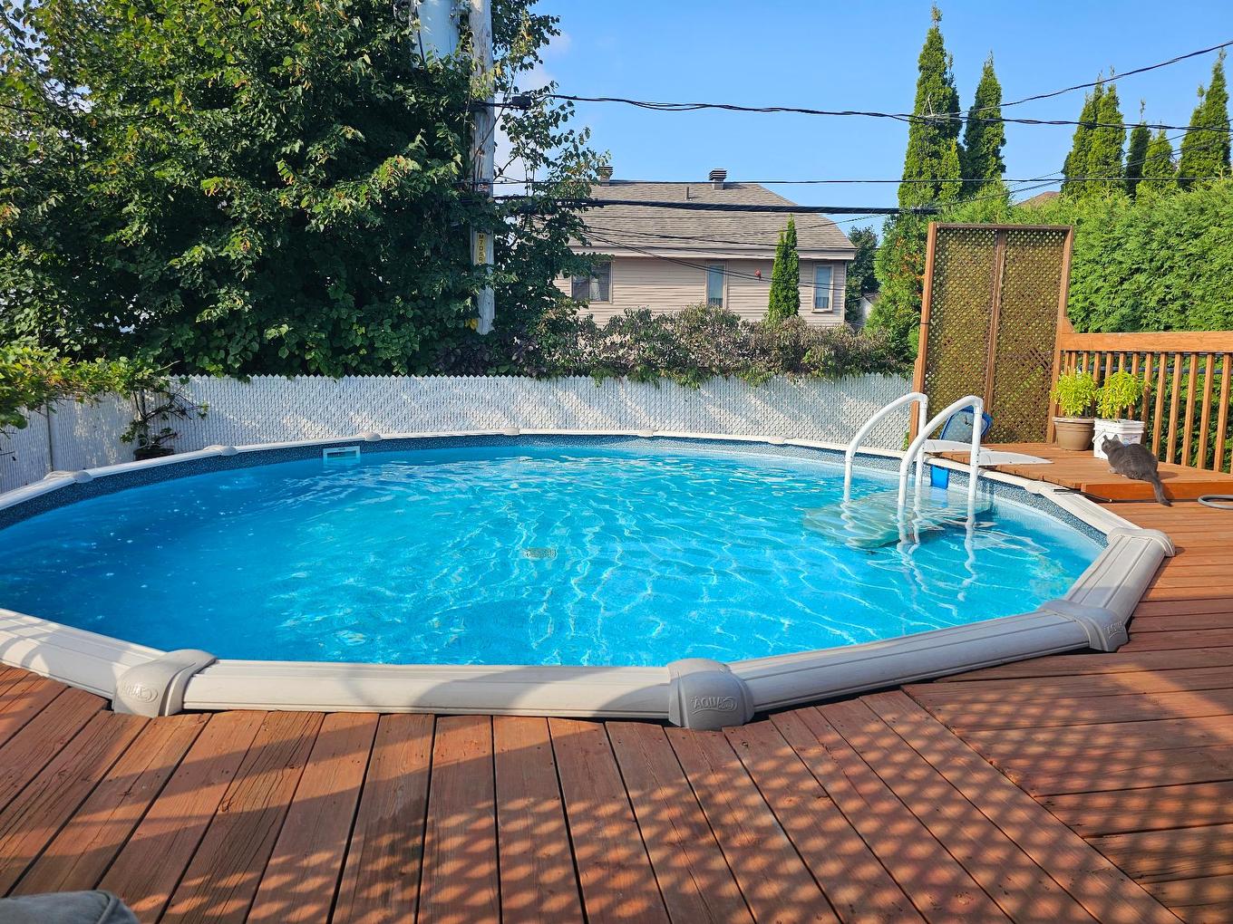 Piscine - 565 Rue Bisaillon, Laval (Sainte-Dorothée), QC - Outdoor With Above Ground Pool With Backyard