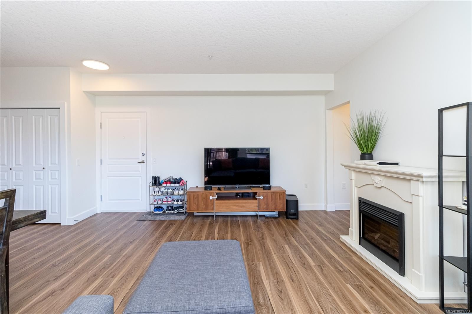 408-870 Short St, Saanich, BC - Indoor Photo Showing Living Room With Fireplace