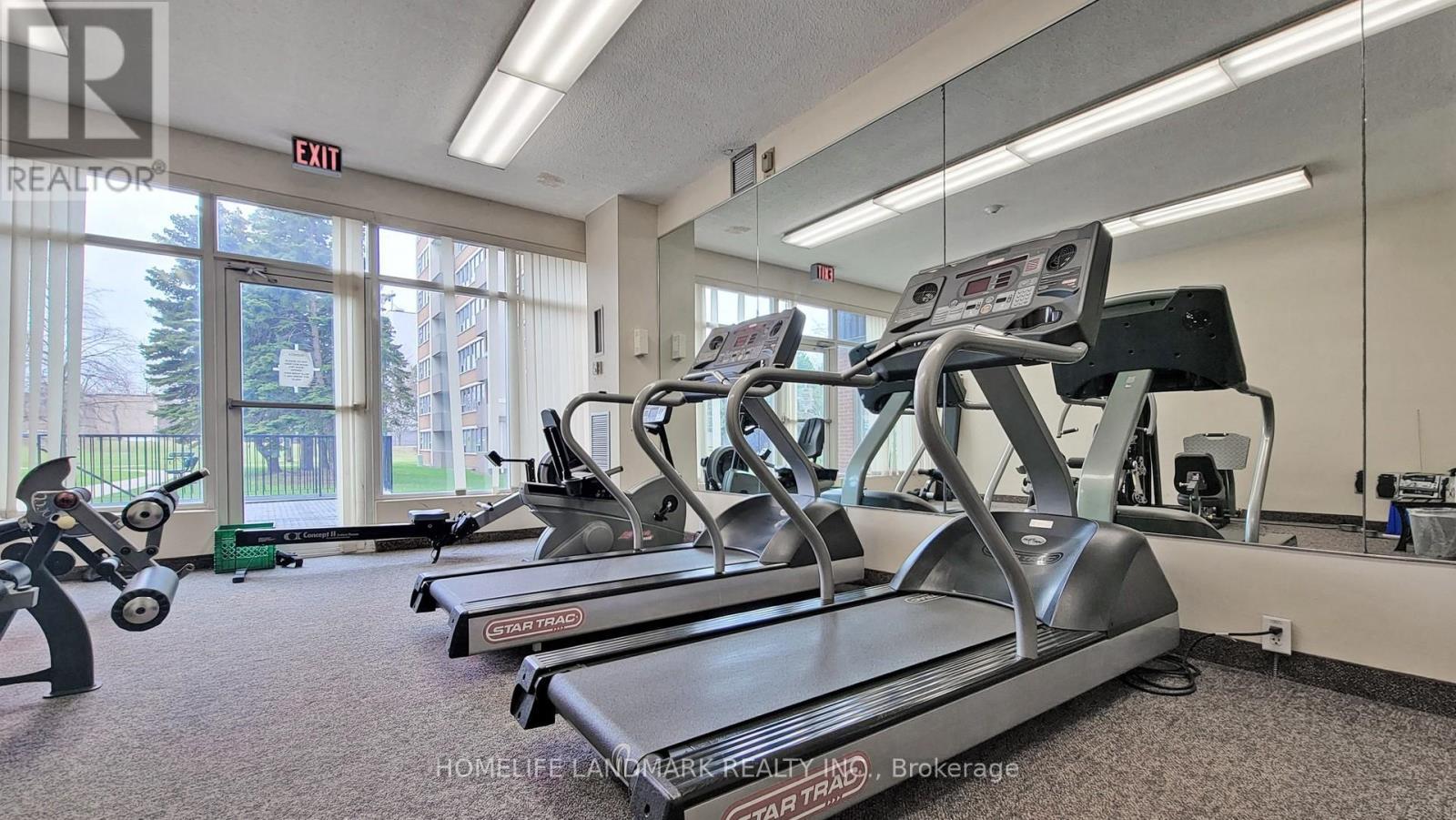 1001 - 25 Silver Springs Boulevard, Toronto, ON - Indoor Photo Showing Gym Room