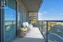 Virtually Staged Private Balcony O/L Urban Skyline -