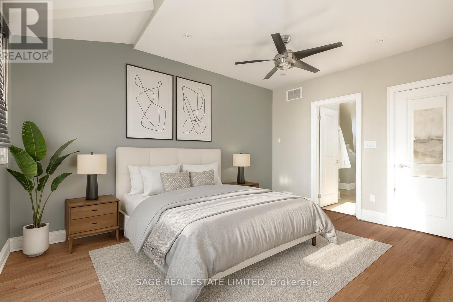 virtually staged sample primary - 147 Brandon Avenue, Toronto, ON - Indoor Photo Showing Bedroom