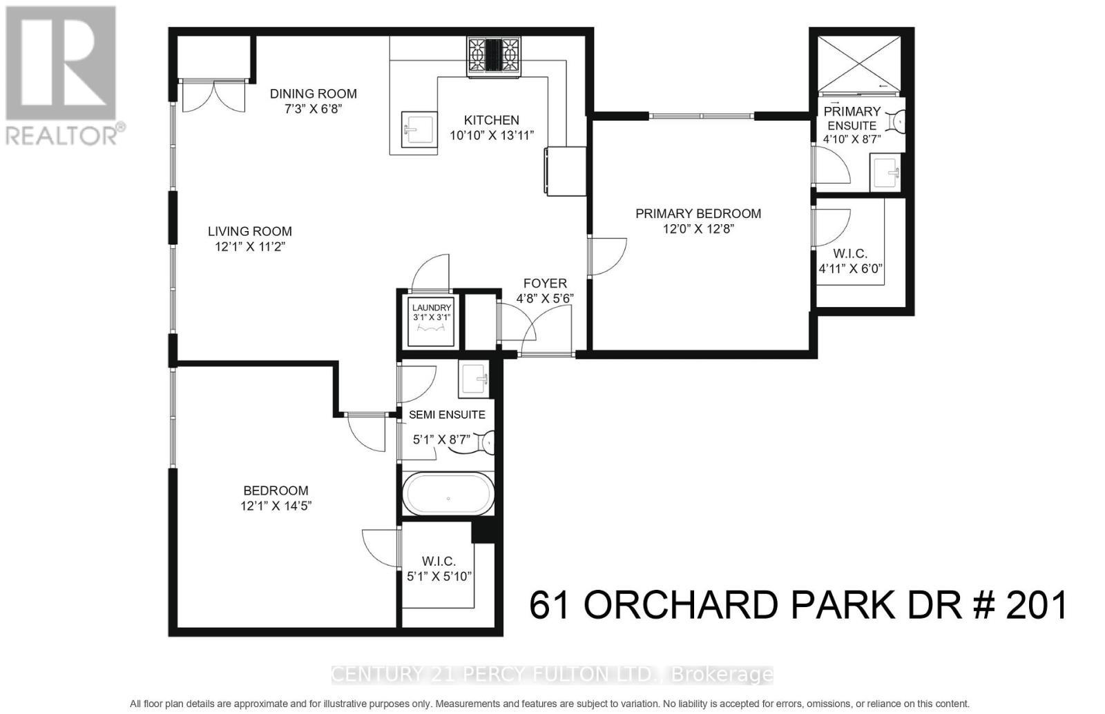 Floorplan - 201 - 61 Orchard Park Drive, Toronto, ON - Other