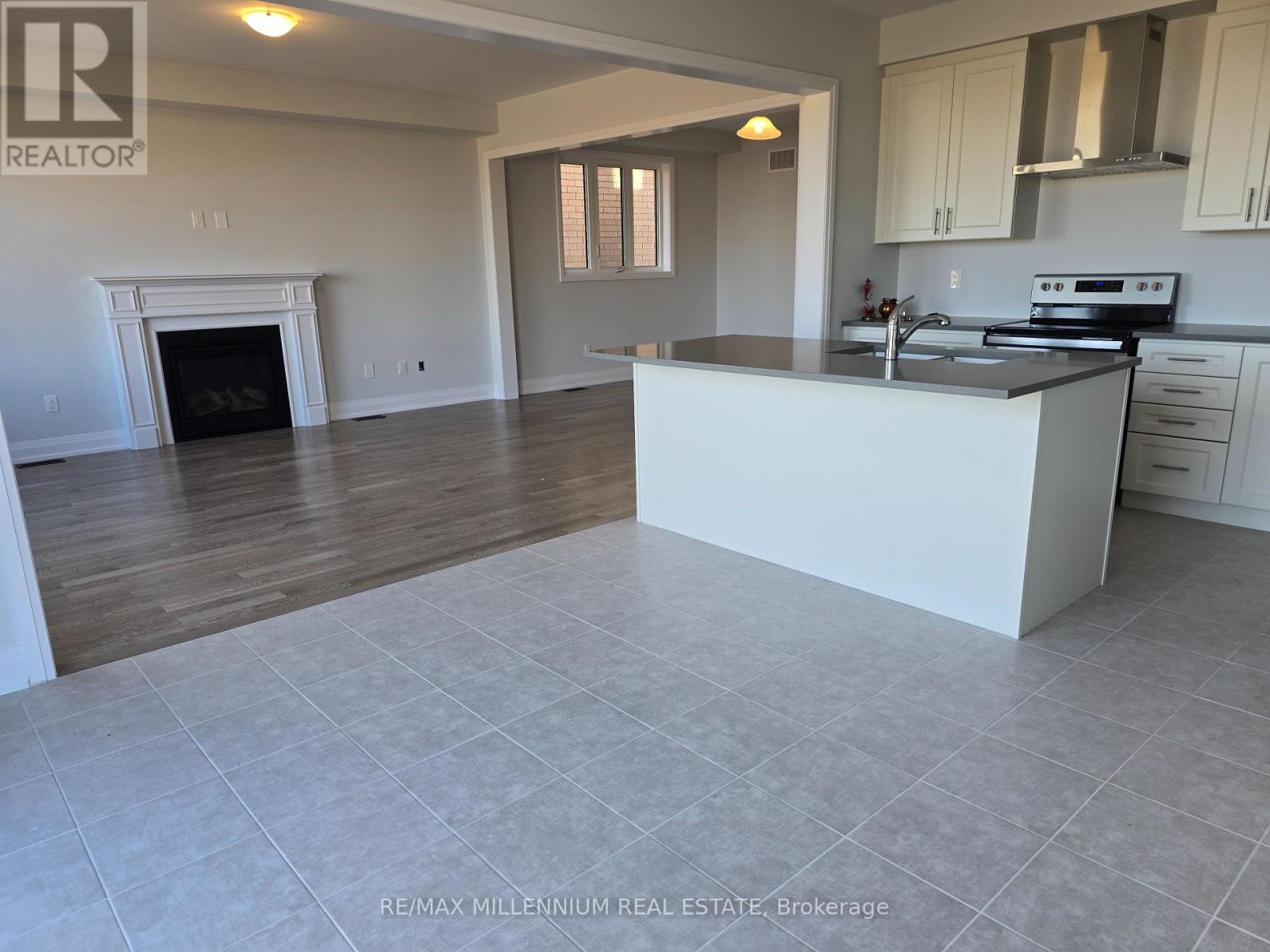 901 Knights Lane, Woodstock, ON - Indoor Photo Showing Kitchen With Fireplace With Double Sink