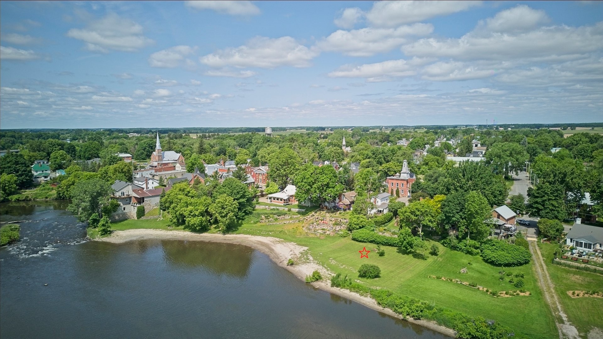 Photo aérienne - 60 Rue Lambton, Ormstown, QC - Outdoor With Body Of Water With View