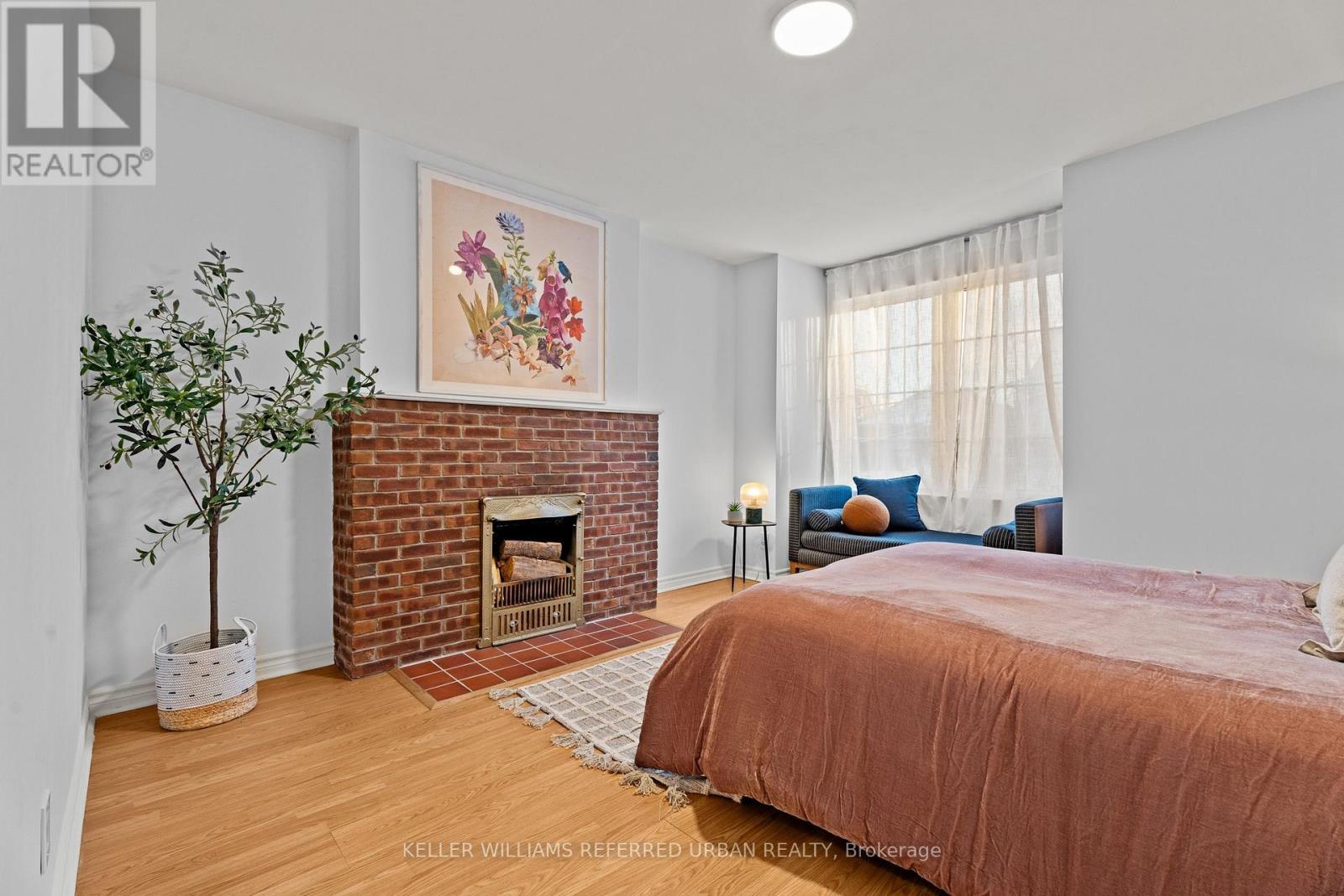 166 Essex Street, Toronto, ON - Indoor Photo Showing Bedroom With Fireplace