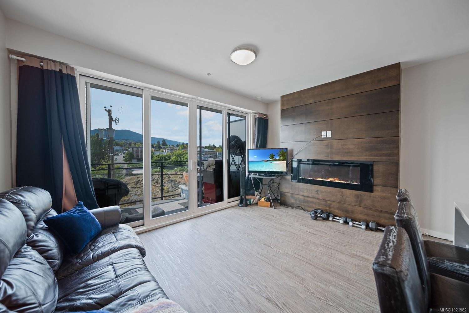 310-91 Chapel St, Nanaimo, BC - Indoor Photo Showing Living Room With Fireplace
