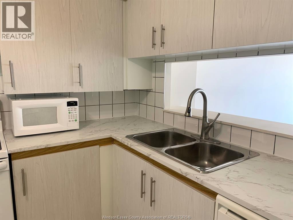 75 Riverside Drive East Unit# 410, Windsor, ON - Indoor Photo Showing Kitchen With Double Sink