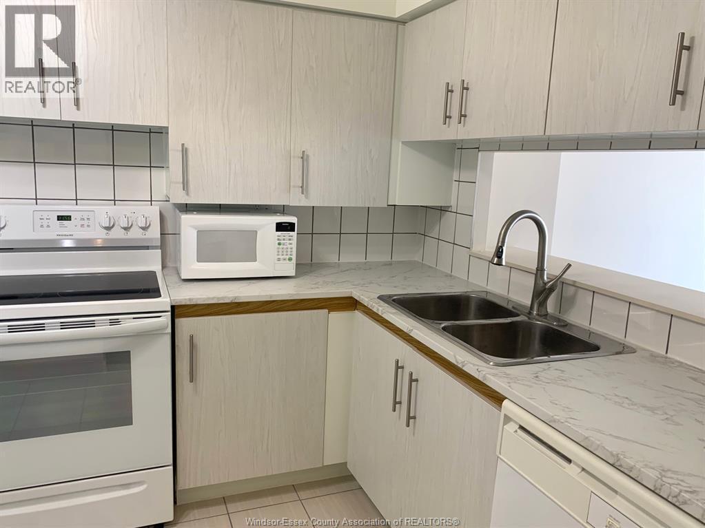 75 Riverside Drive East Unit# 410, Windsor, ON - Indoor Photo Showing Kitchen With Double Sink