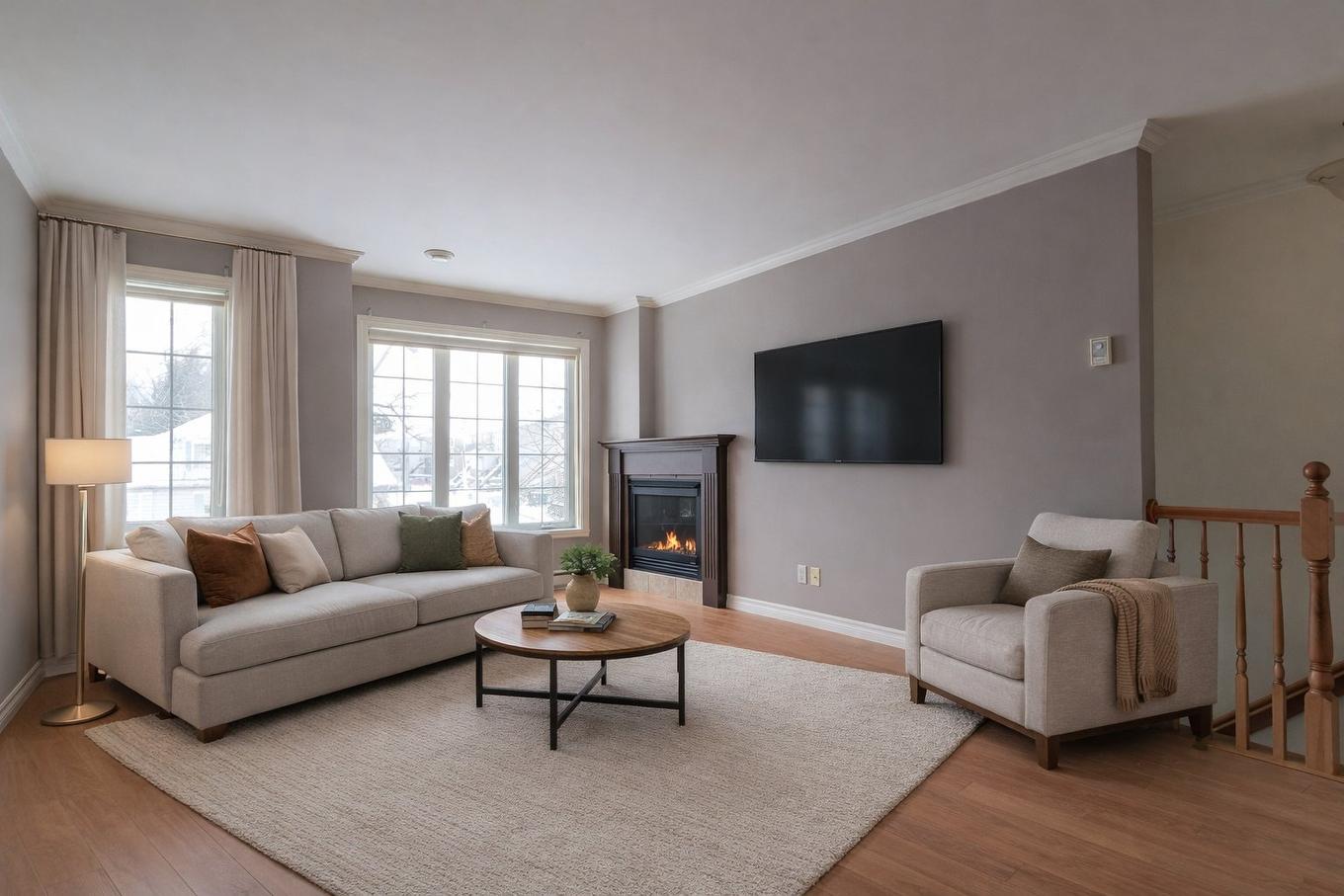 Living room - 3972 Côte Rosemont, Trois-Rivières, QC - Indoor Photo Showing Living Room With Fireplace