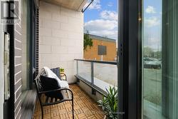 Terrace with wood slat floor -