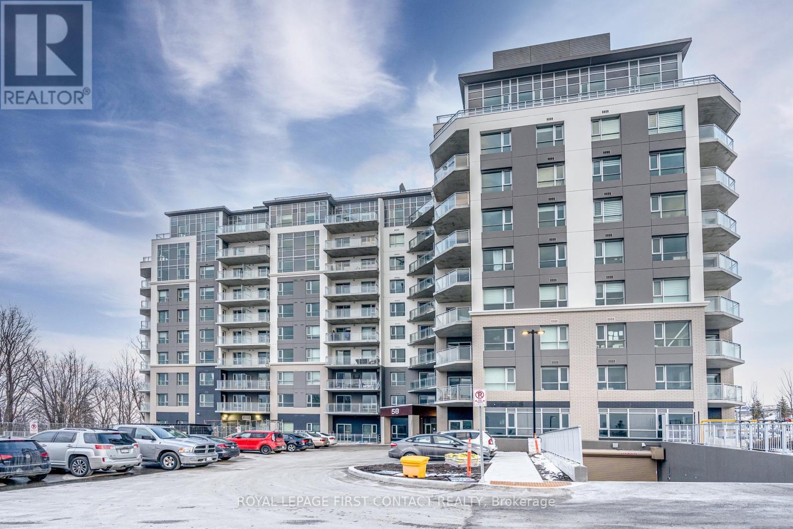 1106 - 58 Lakeside Terrace, Barrie, ON - Outdoor With Balcony With Facade