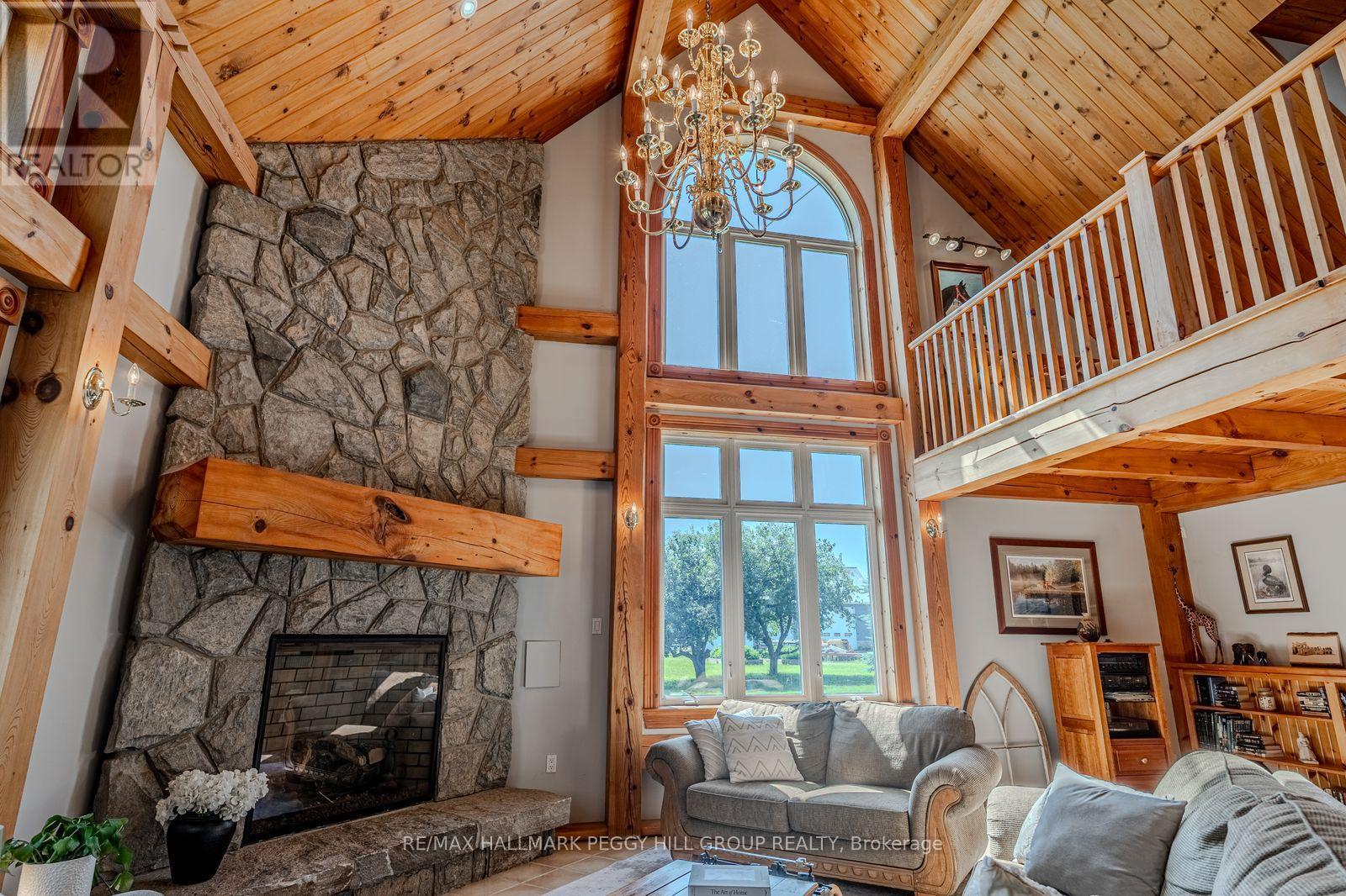 8464 6Th Line, Essa, ON - Indoor Photo Showing Living Room With Fireplace