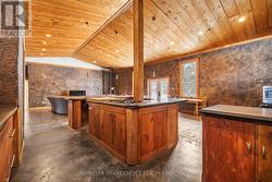 Unique custom island anchors the space -