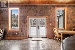 Double doors to the backyard -