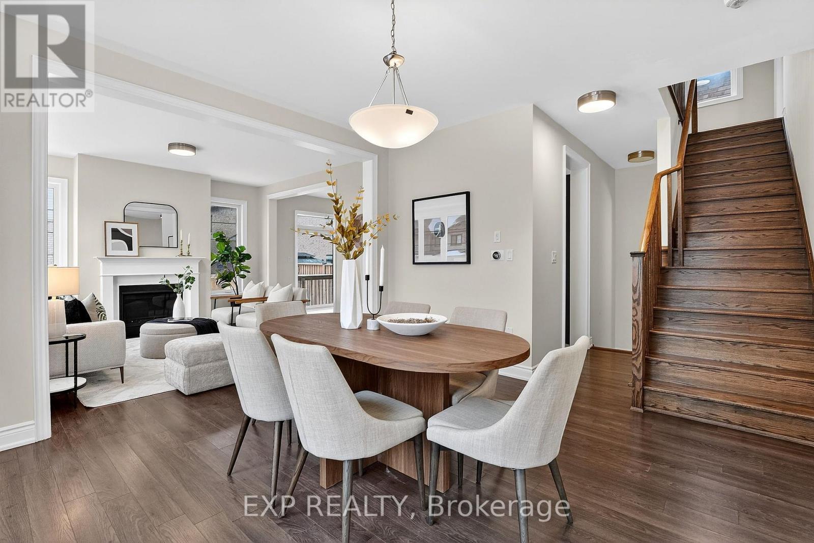 47 Pagebrook Crescent, Hamilton, ON - Indoor Photo Showing Dining Room With Fireplace