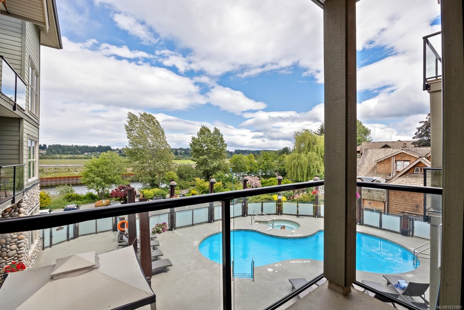 208A-D-1730 Riverside Lane, Courtenay, BC - Outdoor With In Ground Pool With Balcony