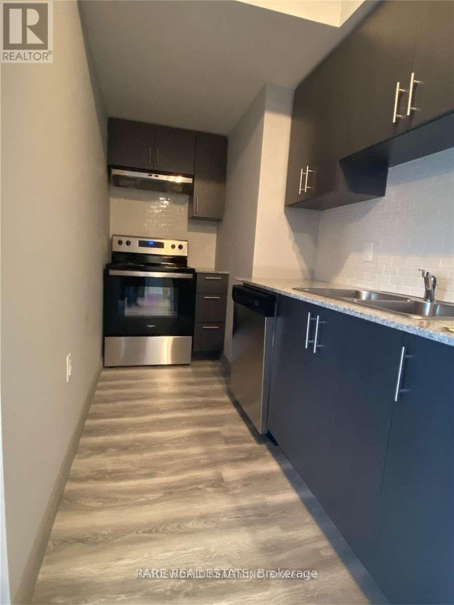 B411 - 275 Larch Street, Waterloo, ON - Indoor Photo Showing Kitchen With Double Sink