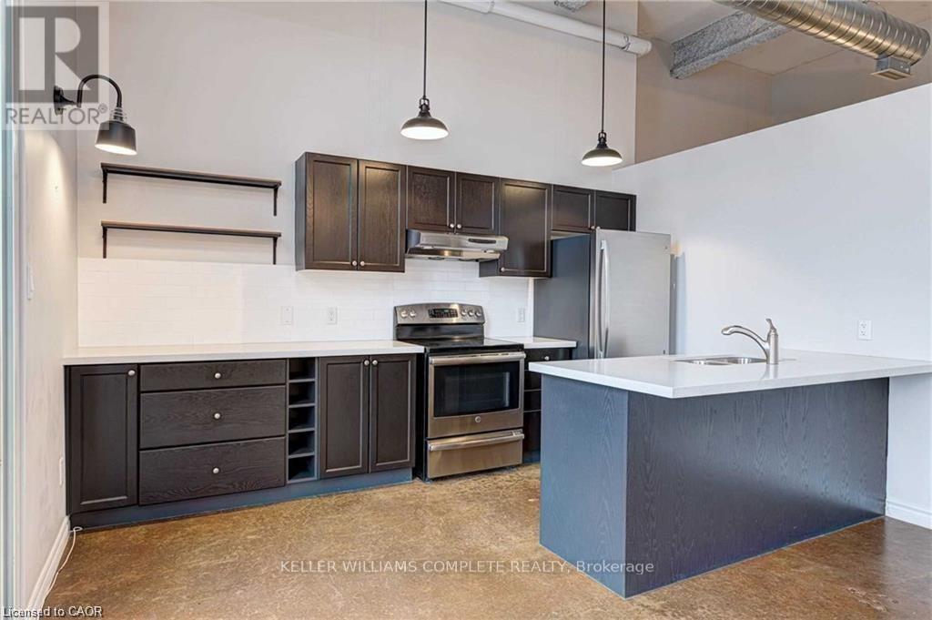 202 - 11 Rebecca Street E, Hamilton, ON - Indoor Photo Showing Kitchen With Stainless Steel Kitchen