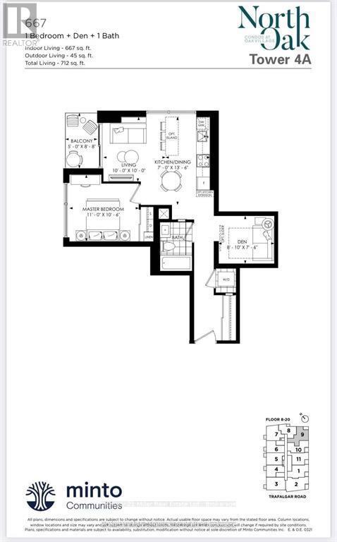 Builder's floor plan - 909 - 3079 Trafalgar Road, Oakville (Jm Joshua Meadows), ON - Other
