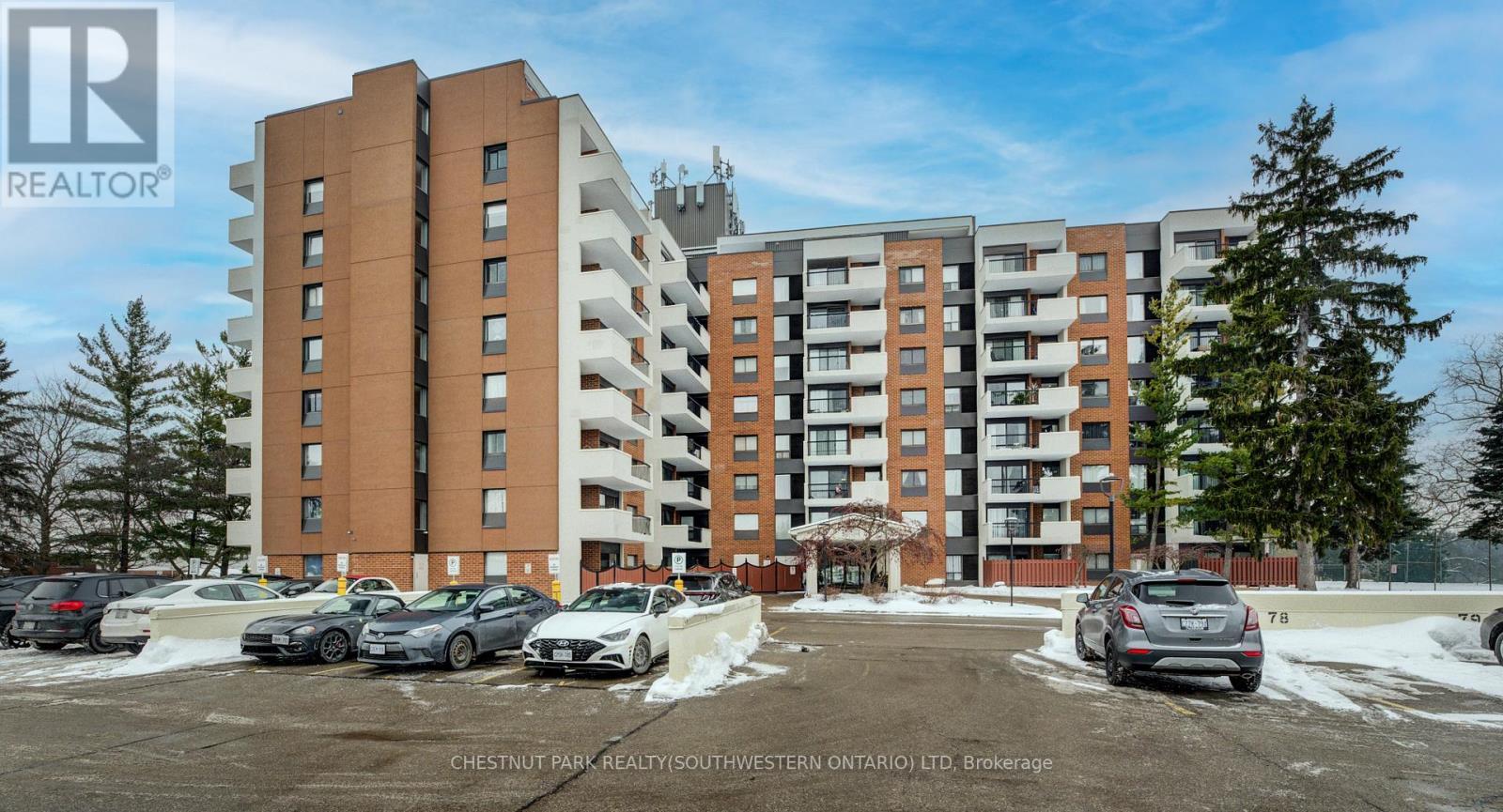 507 - 260 Sheldon Avenue N, Kitchener, ON - Outdoor With Balcony With Facade