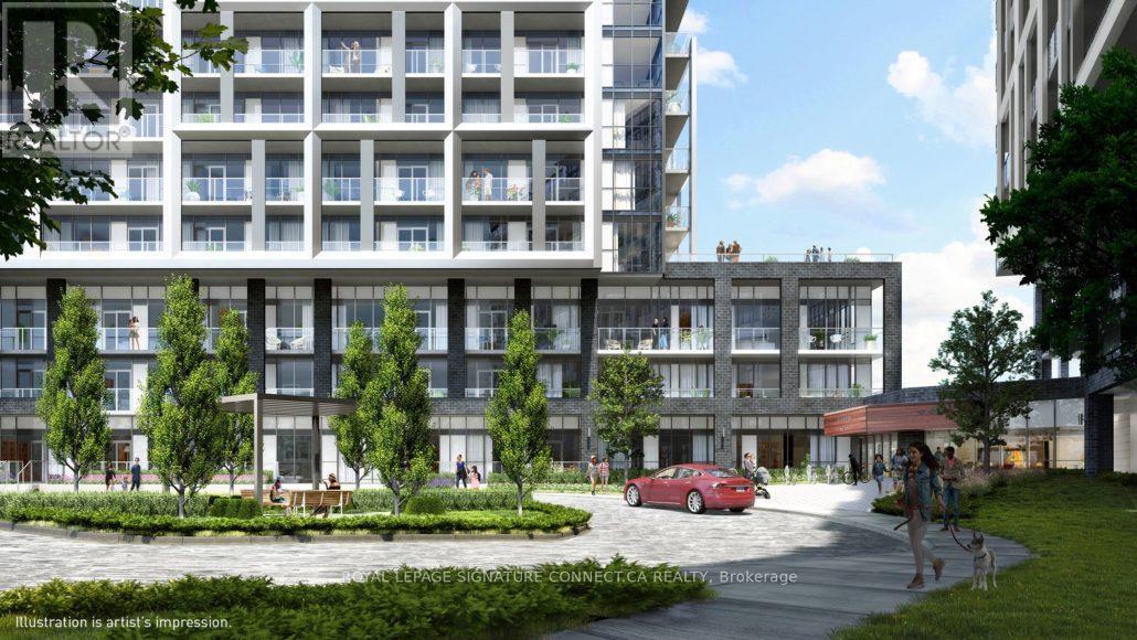 620 - 50 George Butchart Drive, Toronto, ON - Outdoor With Balcony With Facade