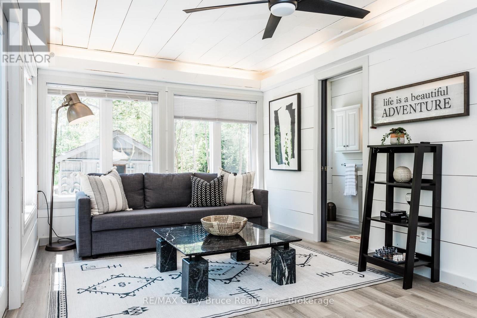 Common Space: separate cabin. - 102 Chin Road N, Northern Bruce Peninsula, ON - Indoor Photo Showing Living Room