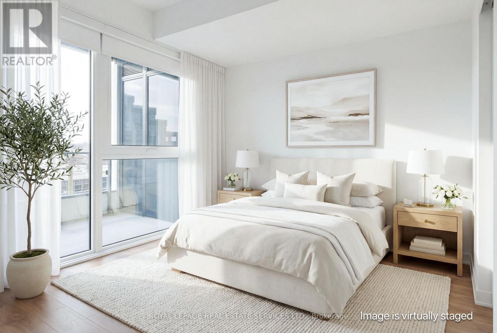 Virtually Staged - 423 - 1037 The Queensway, Toronto, ON - Indoor Photo Showing Bedroom