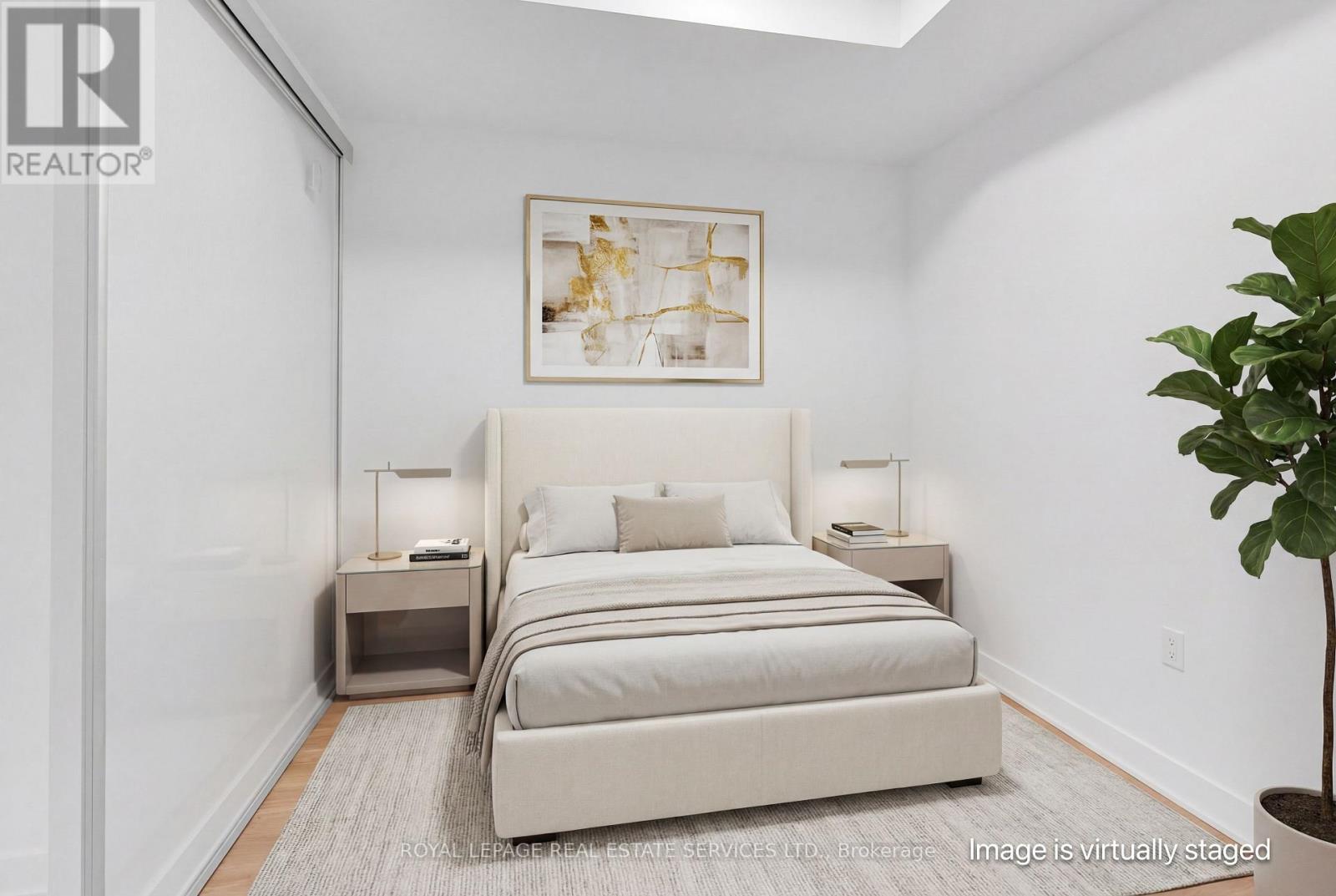 Virtually Staged - 423 - 1037 The Queensway, Toronto, ON - Indoor Photo Showing Bedroom